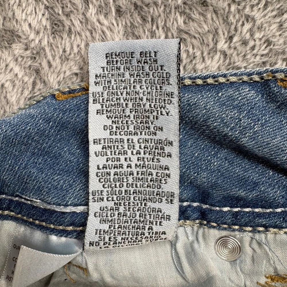 WallFlower Bootcut Jeans Womens 9 Blue NWOT Zip Fly Frayed Hem Stretch Denim - Picture 11 of 15